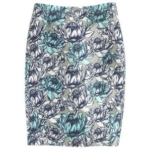 COPY - J. Crew Pencil Skirt in Water Lily Floral Print, 0